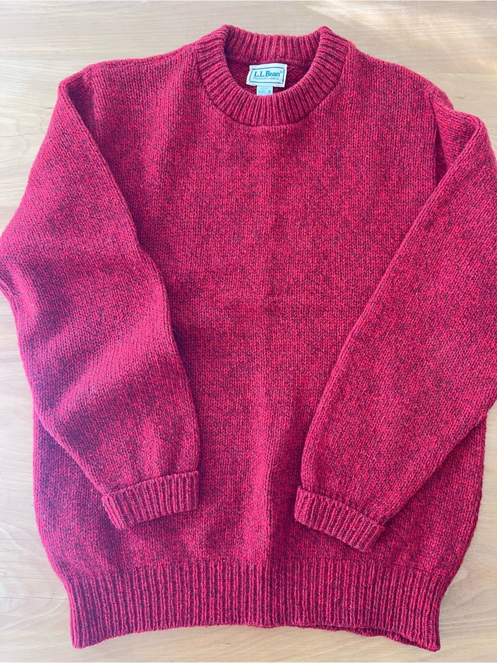Vintage L.L. Bean women’s Heathered Crimson Crewneck Sweater